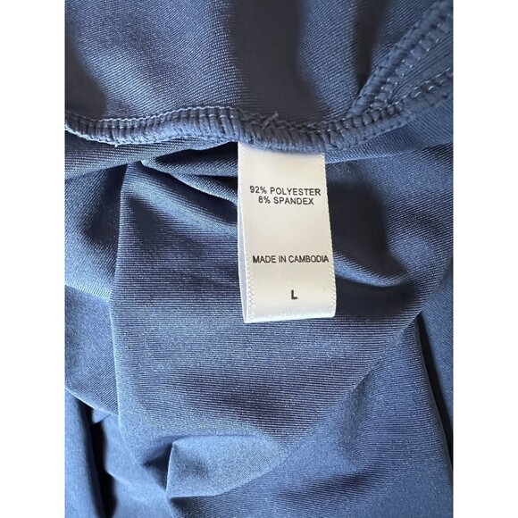 Cuddl Duds Flutter Sleeve V-Neck Dress Blue Size L Silky Soft Stretch - Picture 11 of 12